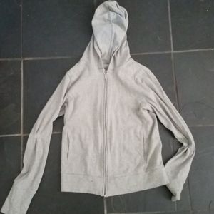 Uniqlo grey floral hoodie